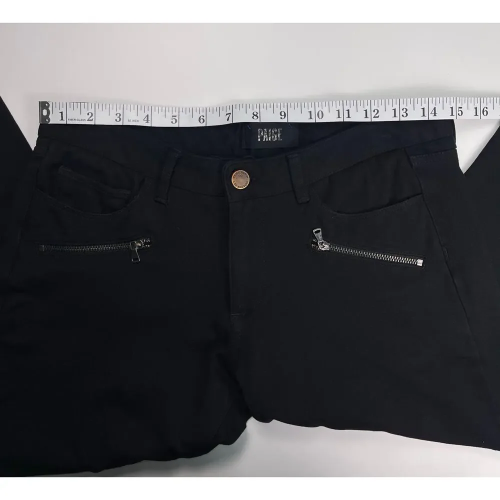 Paige Black Stretch Skinny Jeggings Zip Pocket Size 29 - Picture 8 of 10